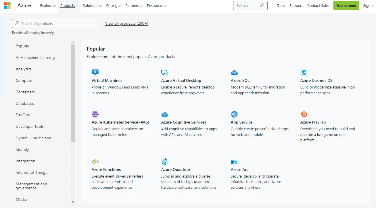 Azure management tools