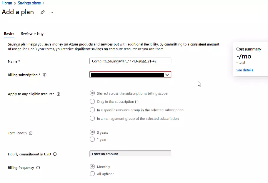 azure savings plan