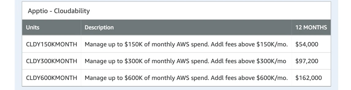 Cloudability Cost