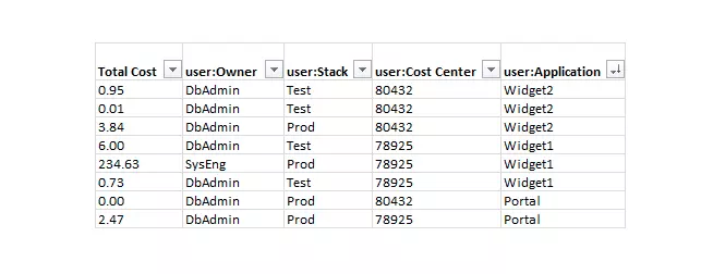 Cost Allocation Report