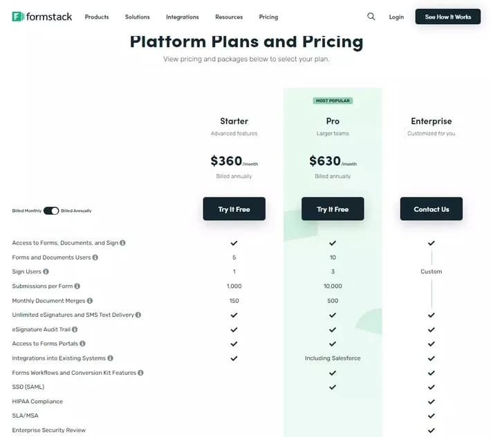 formstack pricing