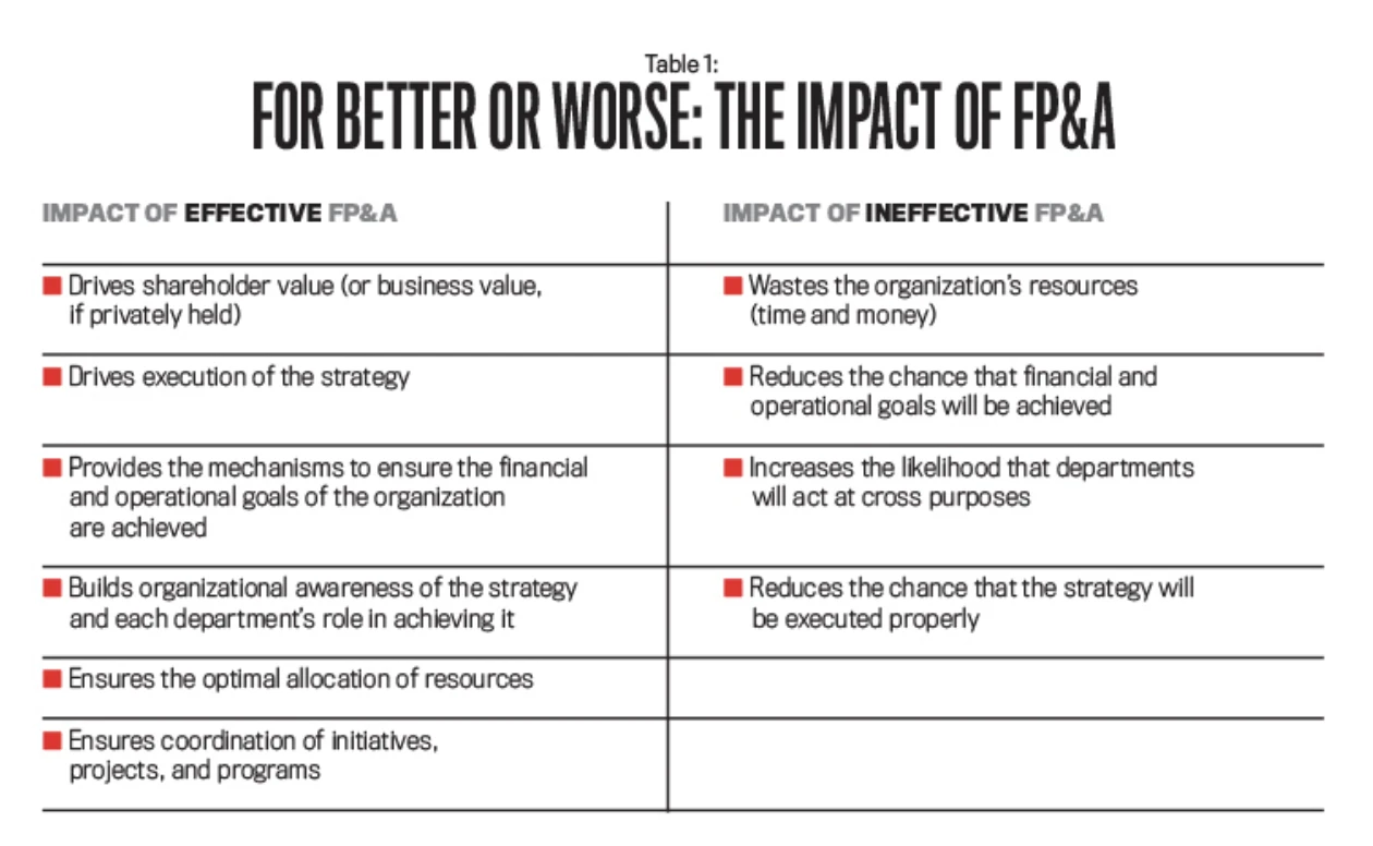 12 Principles of Best Practice FP&A