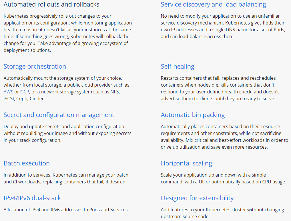 Kubernetes Features