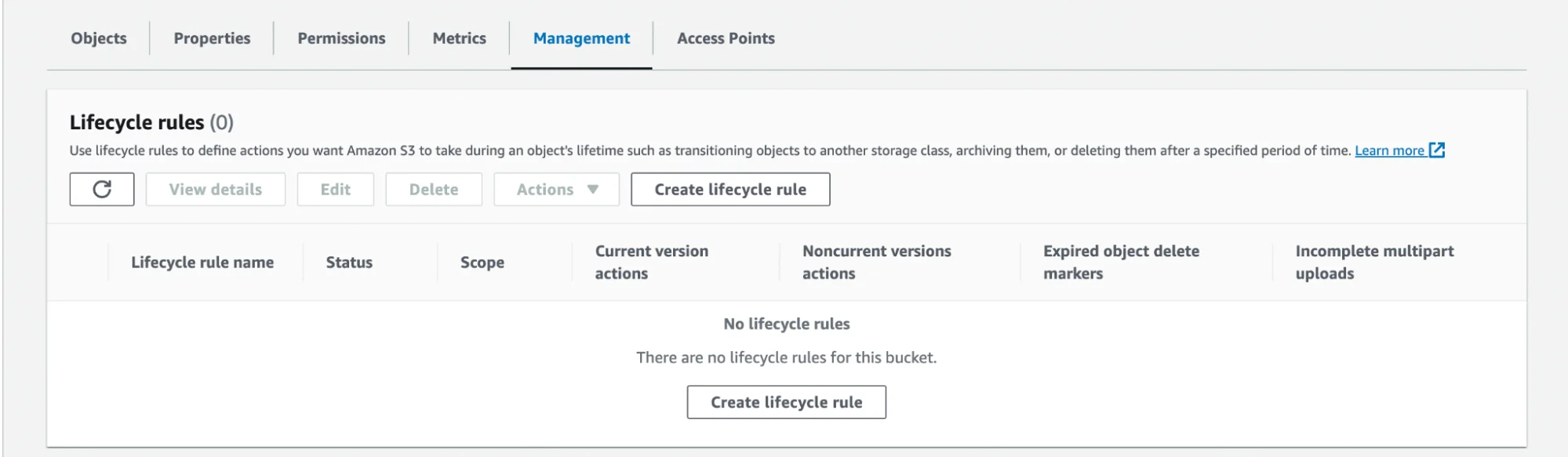 create lifecycle rules