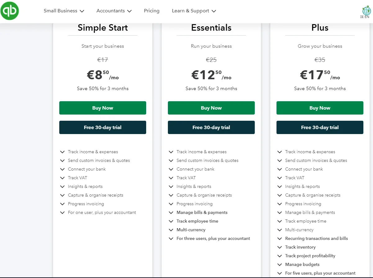 quickbooks pricing