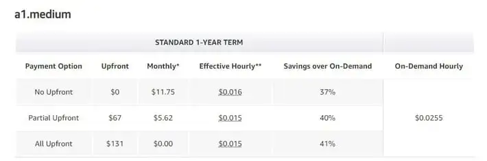 standard 1 year term