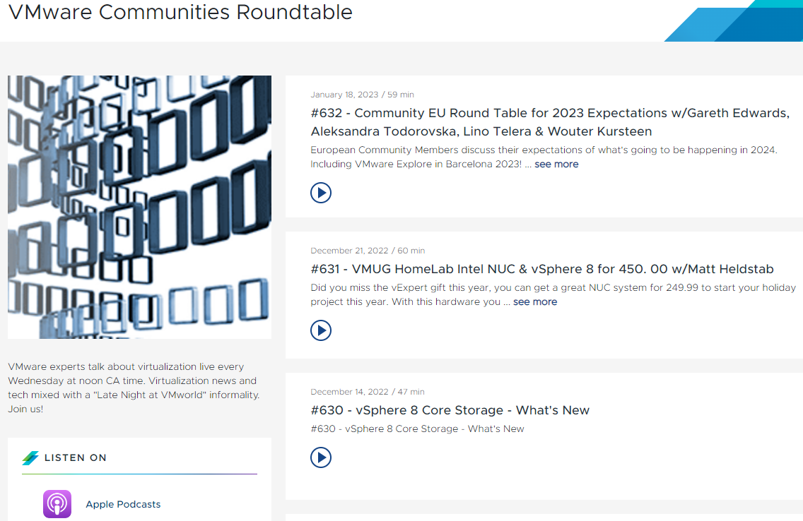 VMware Communities Roundtable