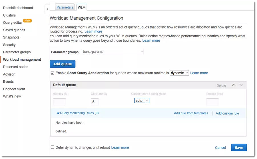 Workload Management Configuration