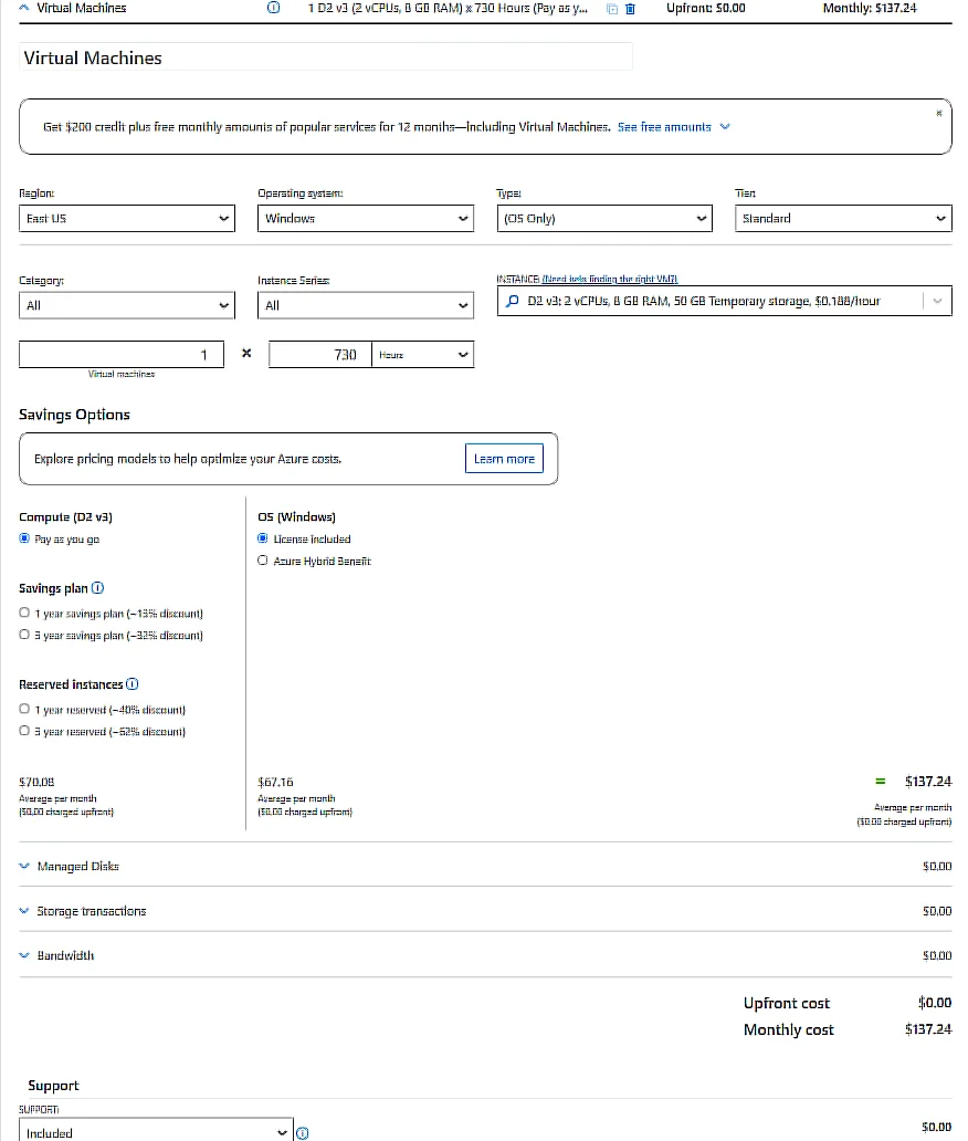 Azure Pricing Calculator