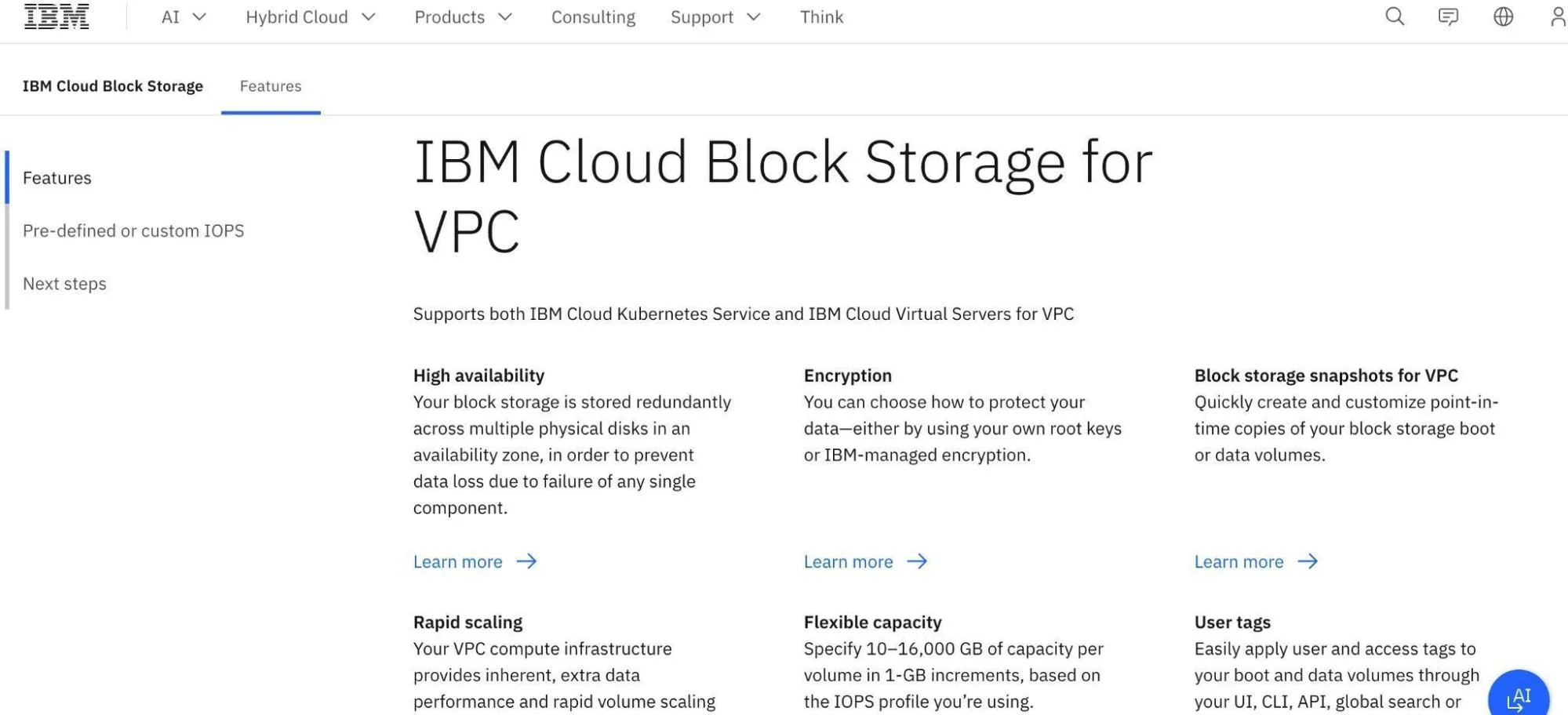 IBM Cloud Block Storage