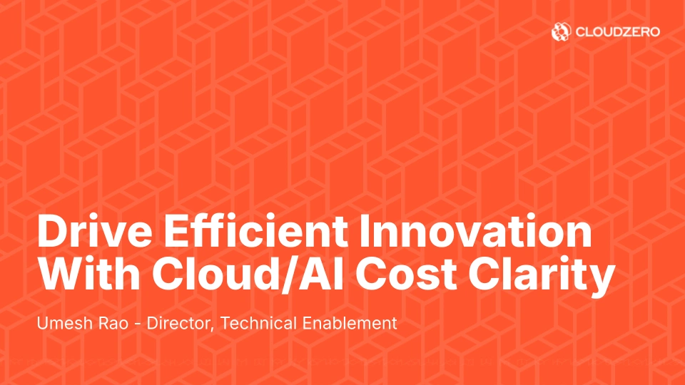 Demo: Drive Efficient Innovation With Cloud Cost Clarity