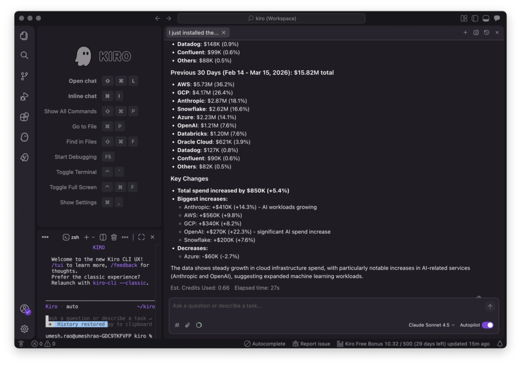 Put cost analysis in engineers’ hands with access to CloudZero’s structured and accurate data within the Kiro IDE