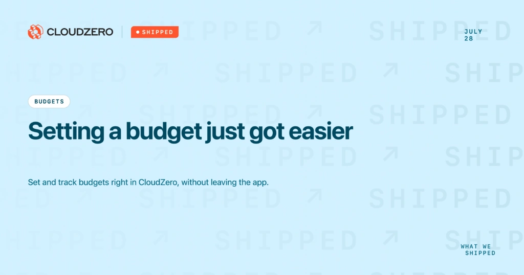 Shipped: Setting a budget just got easier