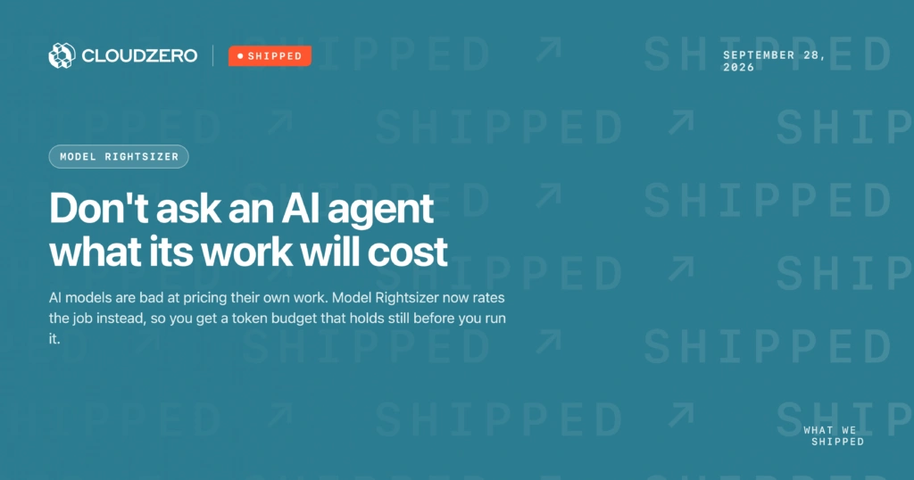 Shipped: Don't ask an AI agent what its work will cost