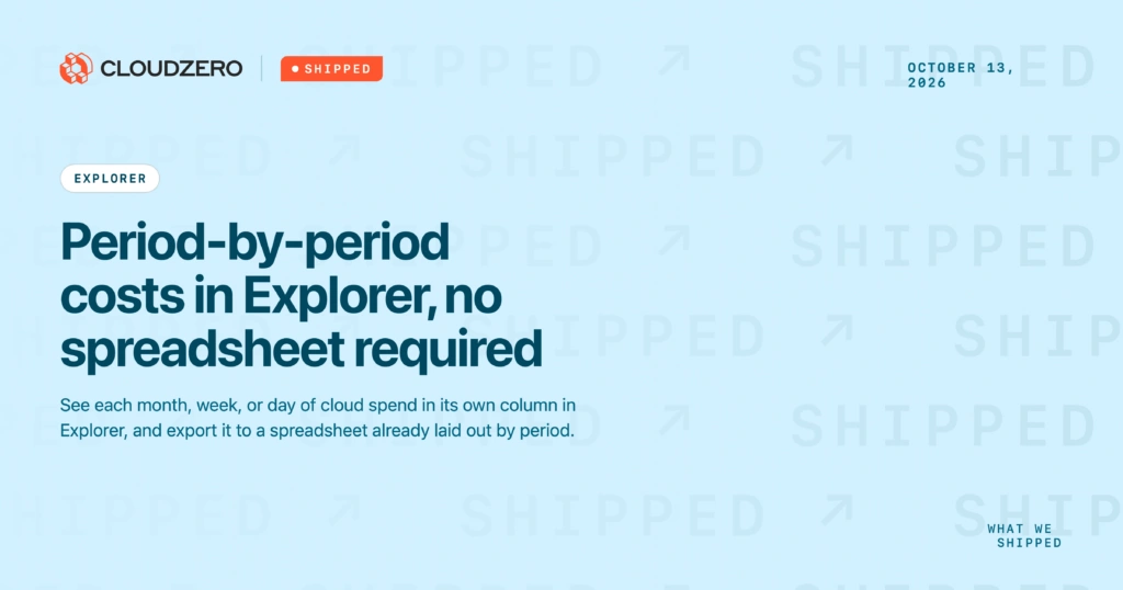 Shipped: Period-by-period costs in Explorer, no spreadsheet required
