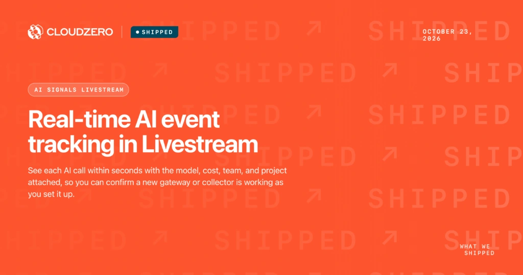 See each AI call within seconds in AI Signals Livestream, with model, cost, team, and project attached